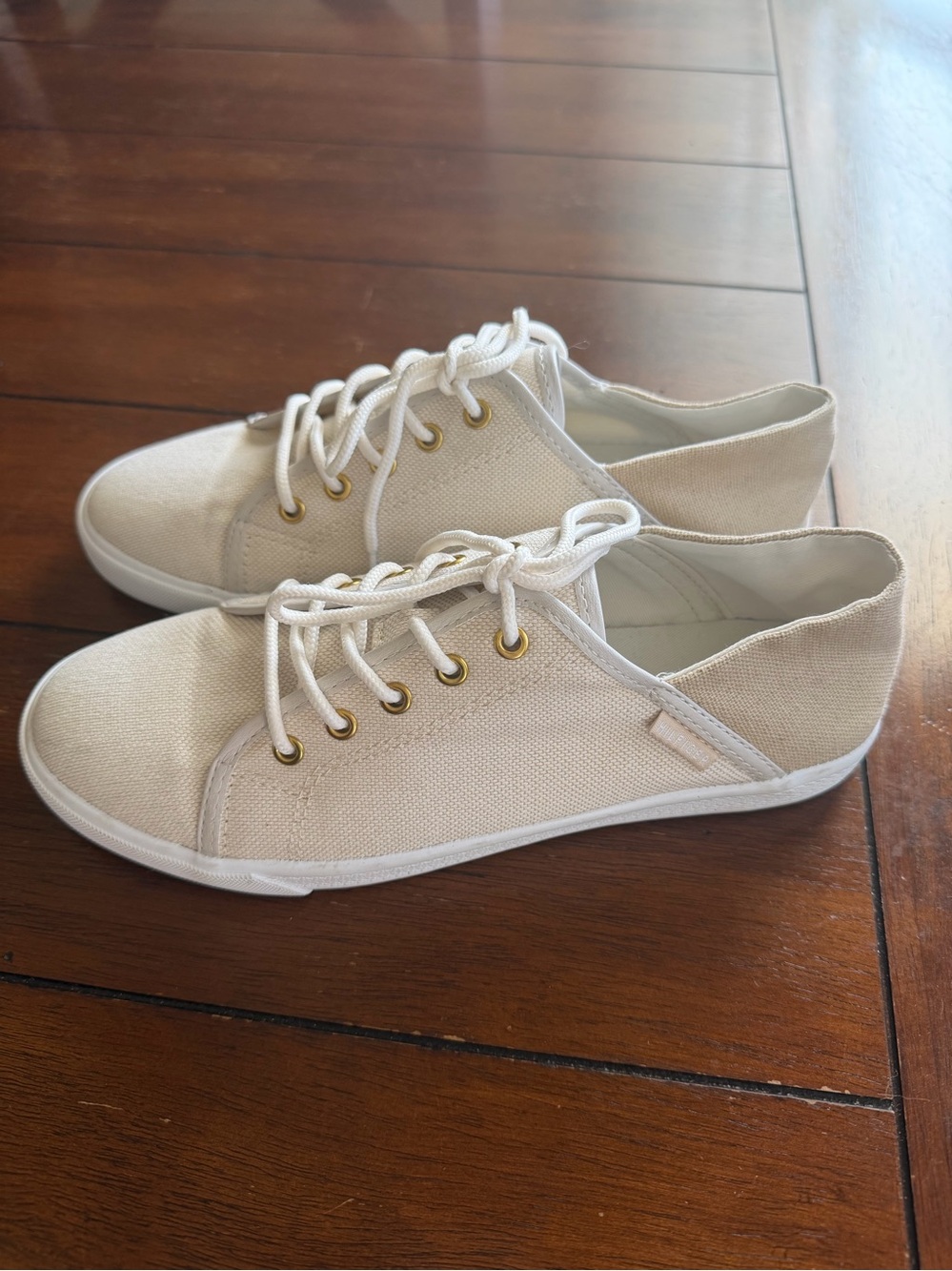 Tommy Hilfiger Women's Canvas Lace-Up Sneakers in Cream and White